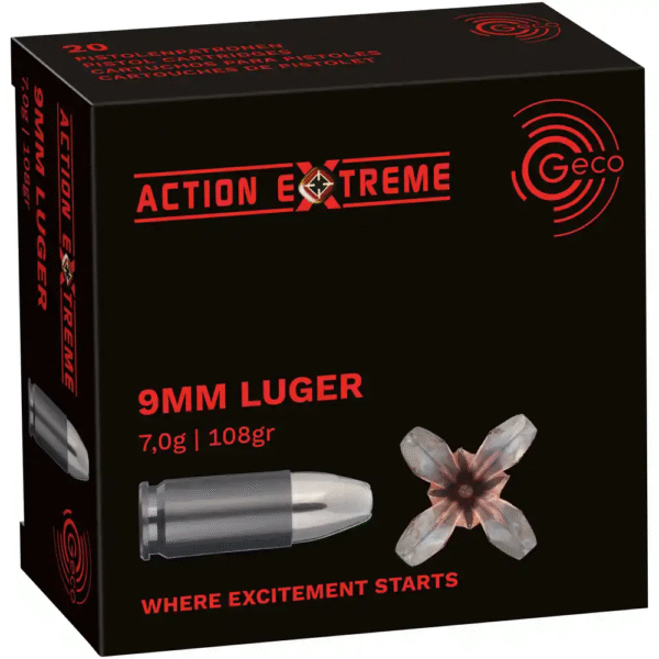 Geco 9 mm Luger Action Extreme 7.0g_108grs Geco 9 mm Luger Action Extreme 7.0g/108grs