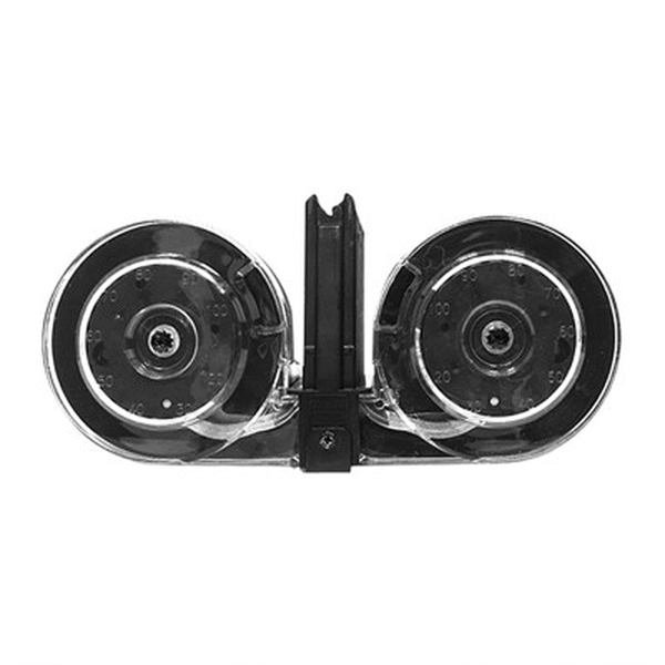 KCI AR-15 Drum Magazine Gen 2 Black / Clear 5.56 100-Rounds KCI AR-15 Drum Magazine Gen 2 Black / Clear 5.56 100-Rounds