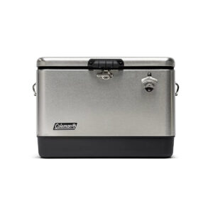 Coleman_SteelBelted_StainlessSteel_hero.jpg Coleman Reunion Stainless Steel Cooler 54Qt