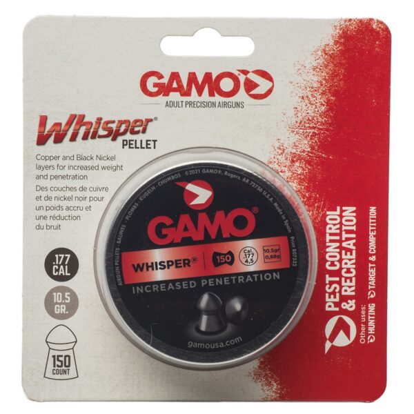 Whisper-177-150-front-632272254-min.jpg Gamo Whisper High Weight Pellets .177