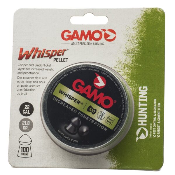 Whisper-22-100-front-632272354-min.jpg Gamo Whisper High Weight Pellets .22 Caliber